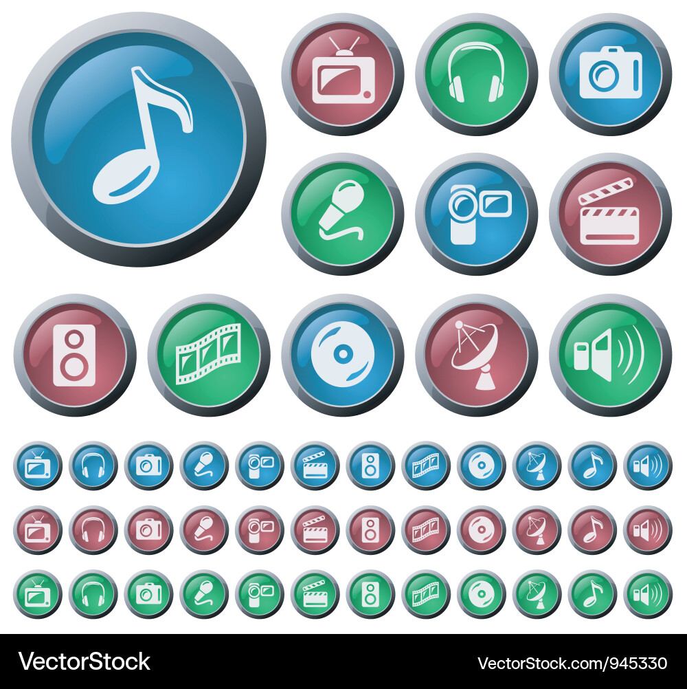 Multimedia buttons Vector Image
