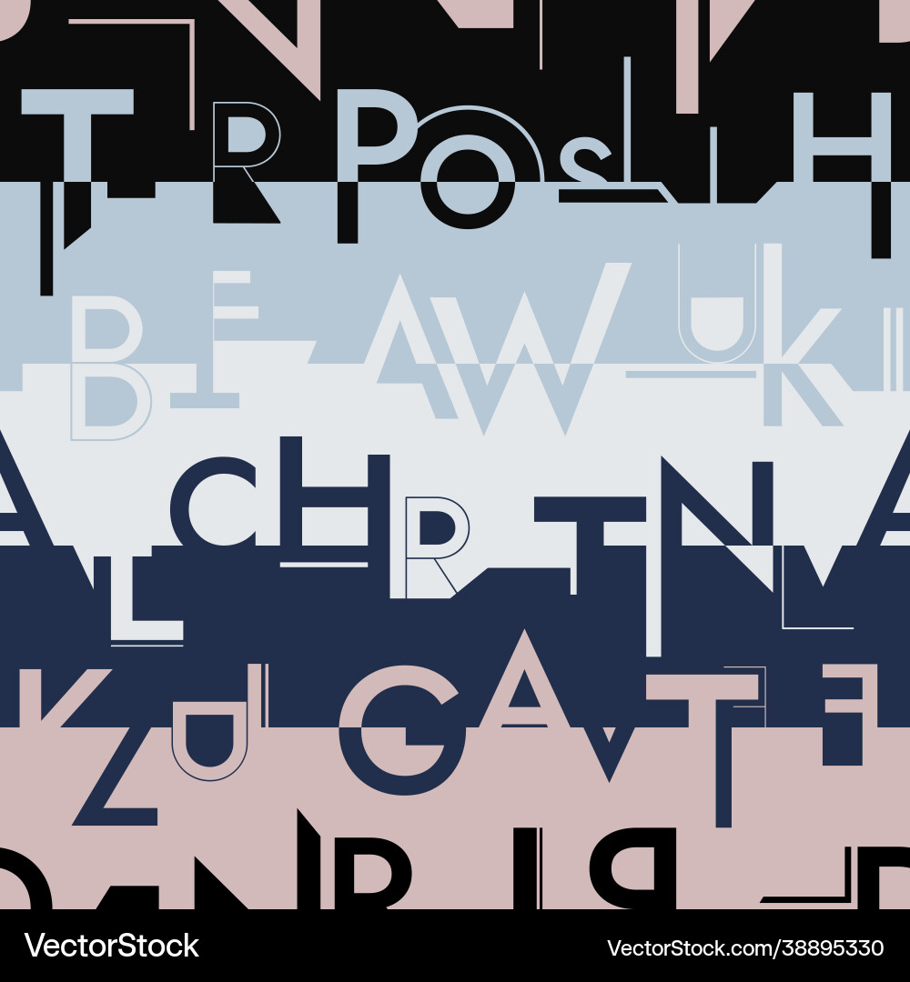 Rows colors with abstract lettering patterns Rows colors with abstract lettering patterns Vector Image