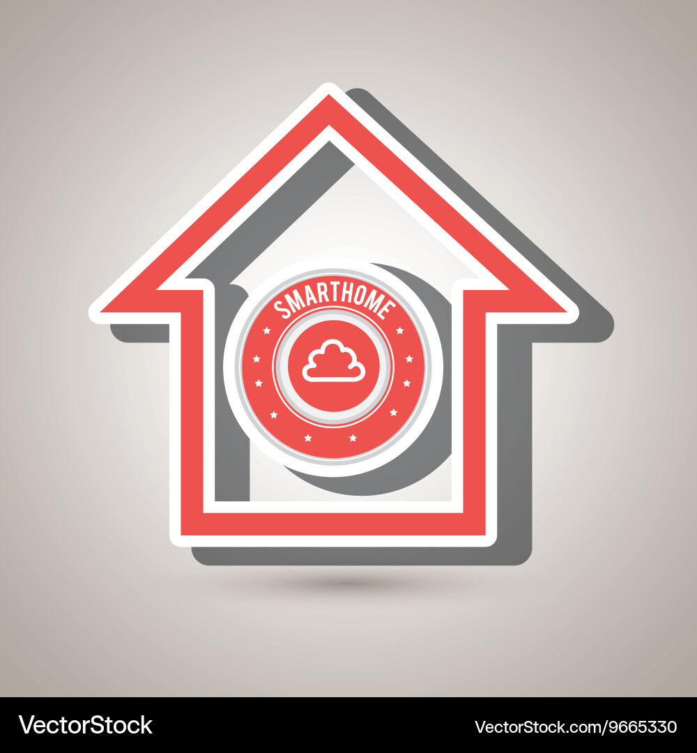 Smart home with cloud computing isolated icon Vector Image