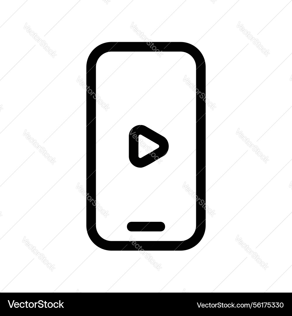 Smartphone display with a play button icon vector image
