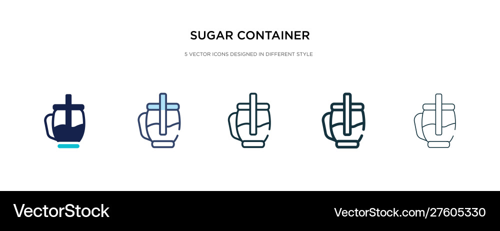 Sugar container icon in different style two Sugar container icon in different style two Vector Image