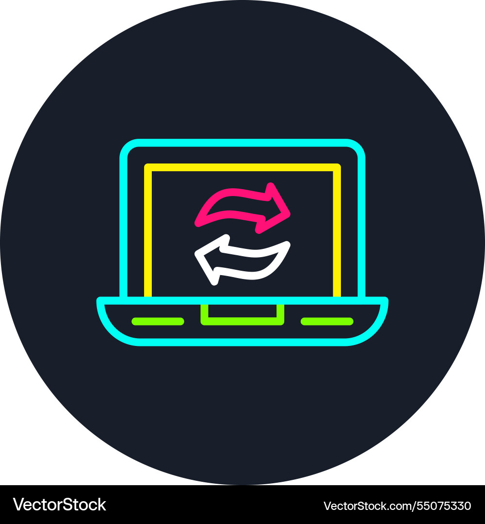 Synchronize line multi color icon Vector Image