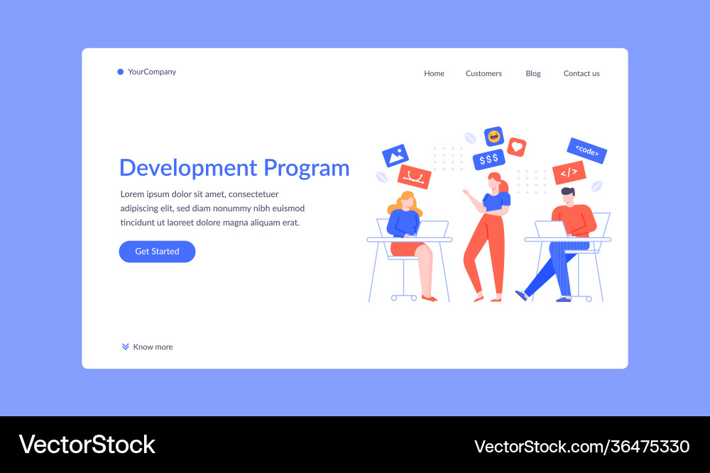 Teamentwicklung Programm Projekt Landing Web Seite Teamentwicklung Programm Projekt Landing Web Seite vektorbild