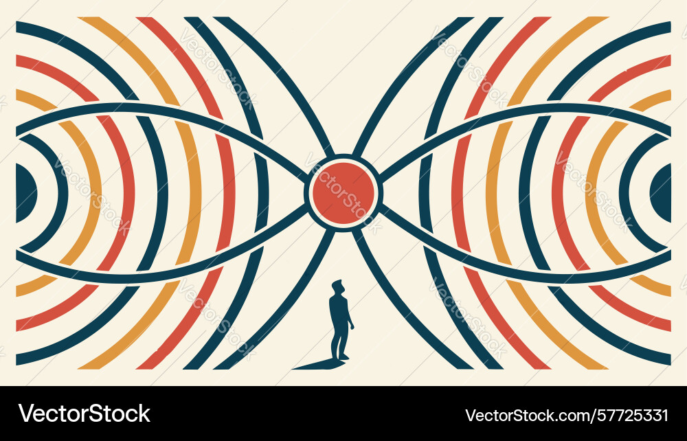 Abstract linear pattern with central focus vector image