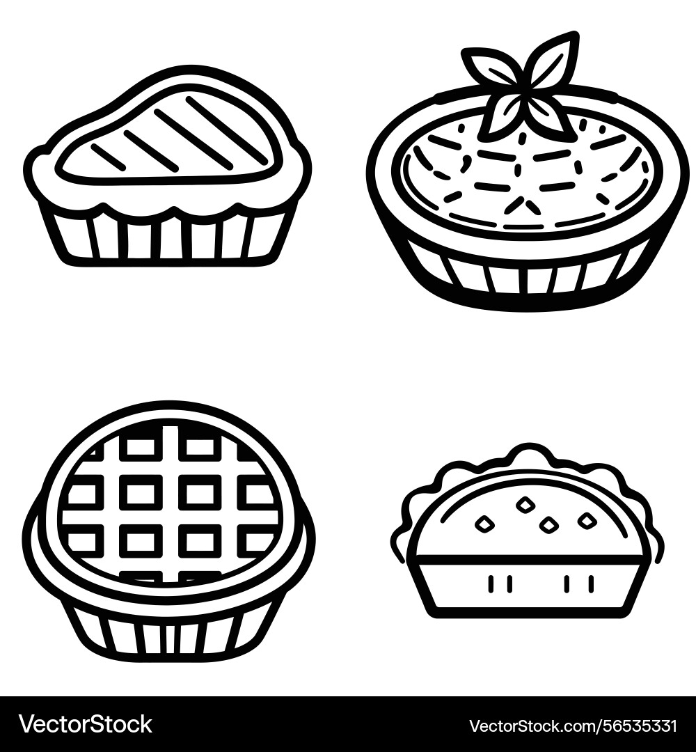 Assorted pie icons minimalist design with filling Vector Image