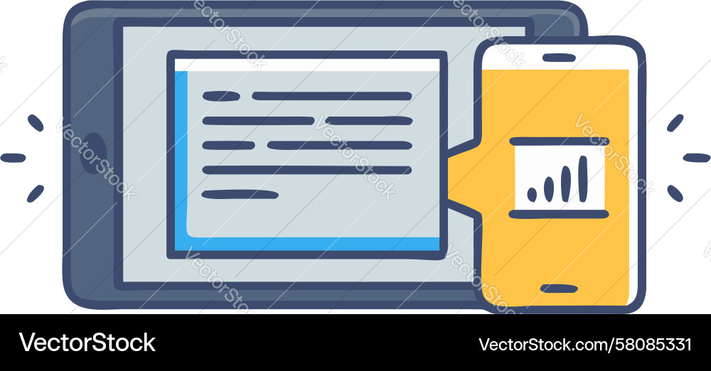 Connected Devices Data Sync Vector Image