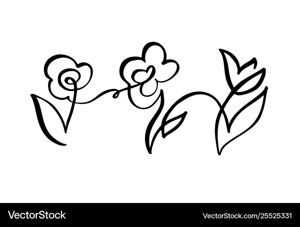 Continuous line hand drawing calligraphic logo Continuous line hand drawing calligraphic logo vector image