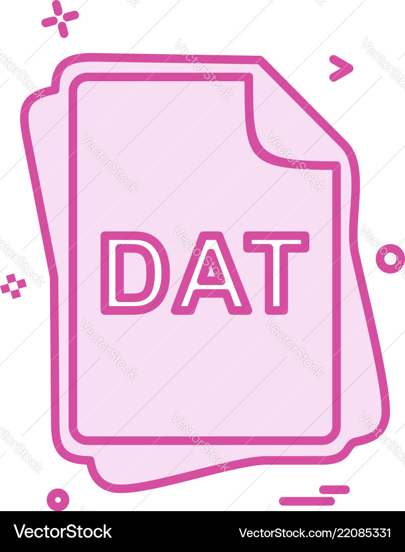 Dat file type icon design Dat file type icon design Vector Image