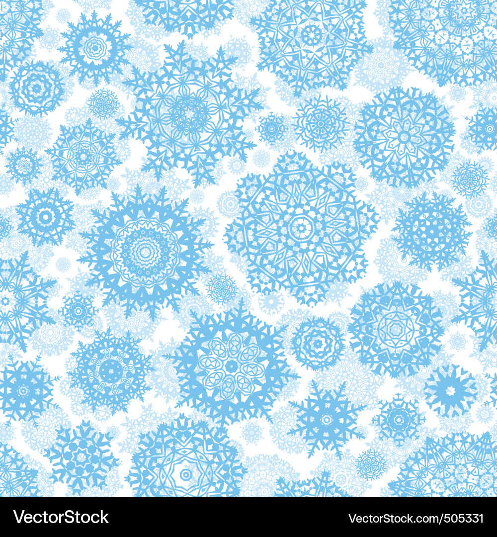 Deep Snowflake Winter Seamless Pattern vector image