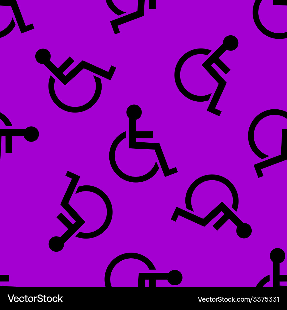 Disabled web icon flat design seamless pattern vector image