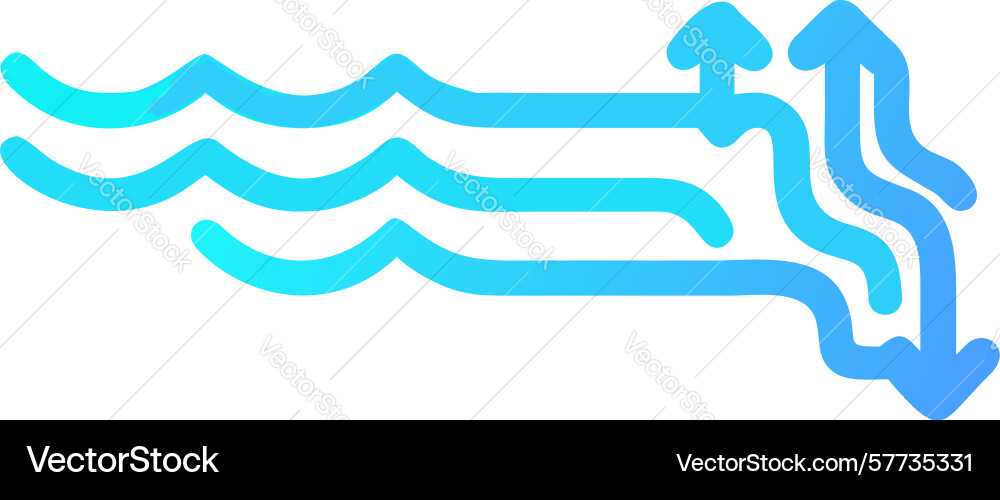 Dynamic water flow waves with arrows directional vector image