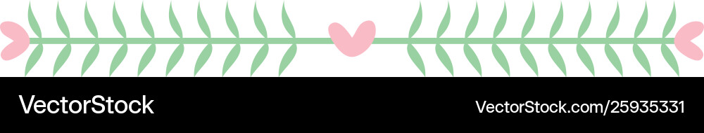 Frame line with leafs and hearts decorative boho Vector Image