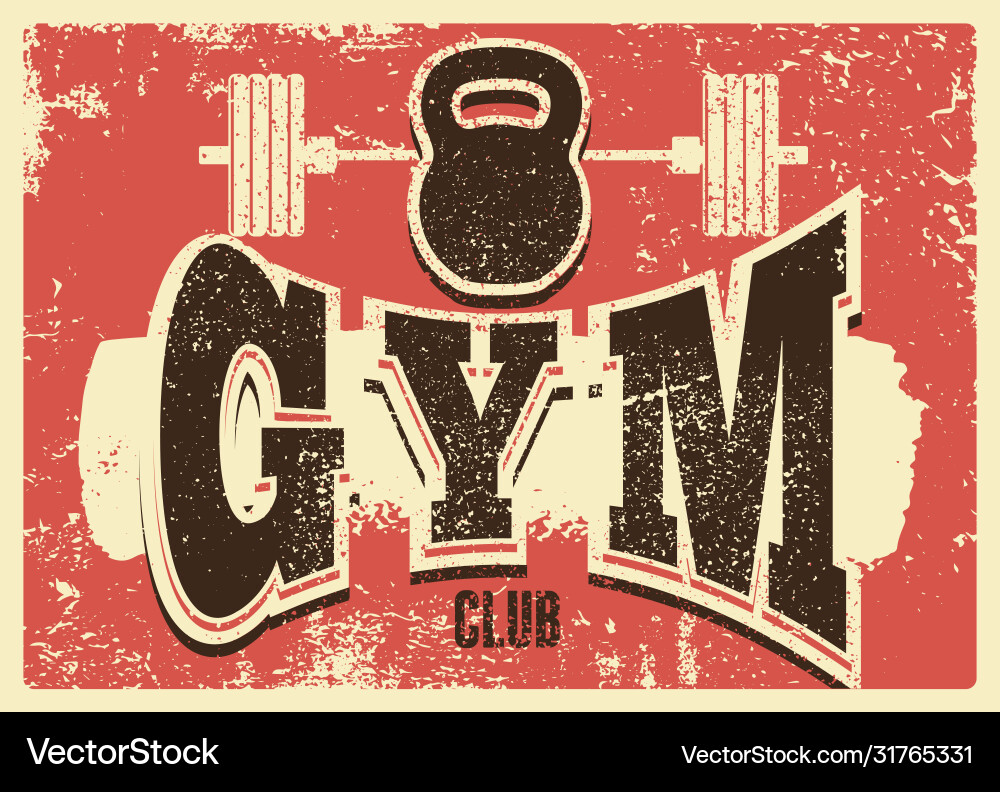 Gym Club typografische Vintage Grunge Poster Gym Club typografische Vintage Grunge Poster vektorbild