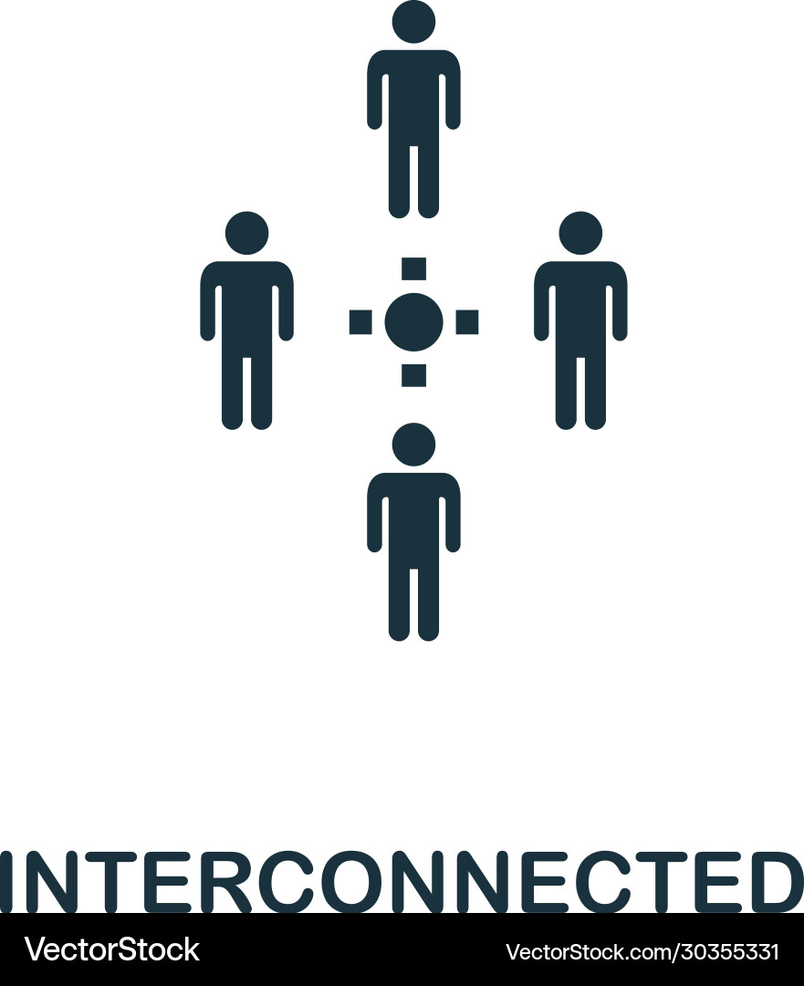 Interconnected icon simple element from digital Interconnected icon simple element from digital vector image