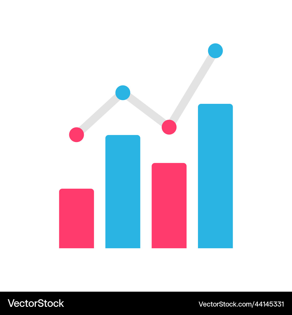 Line graph comparing business performance company Vector Image