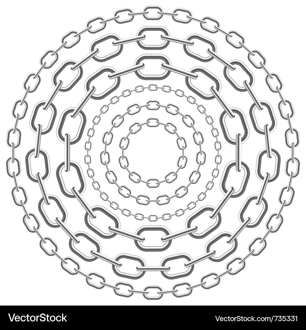 Metallic Circle Chains Vector Image