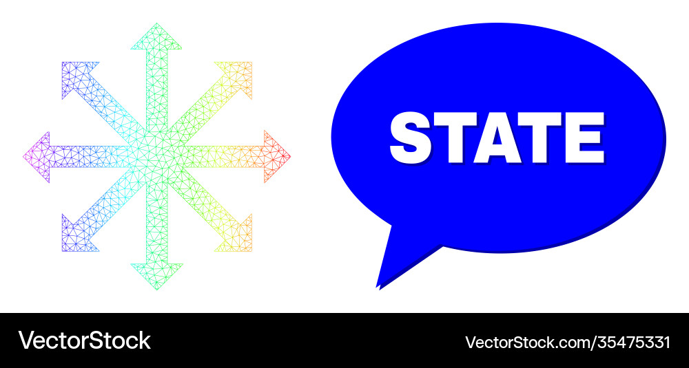 Rainbow net gradient expand arrows icon and state Vector Image