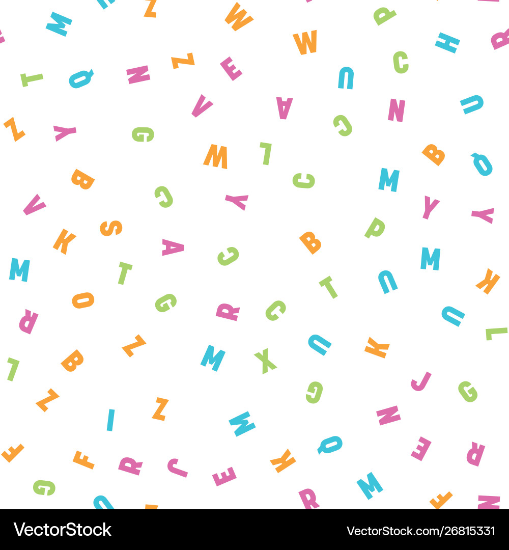 Seamless pattern colorful letters random order Vector Image