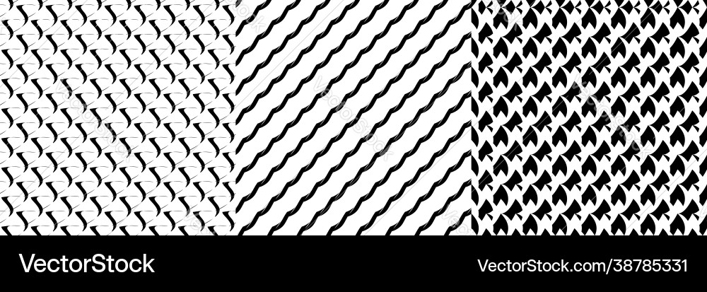 Set 3 seamlessly repeatable repetitive Set 3 seamlessly repeatable repetitive Vector Image