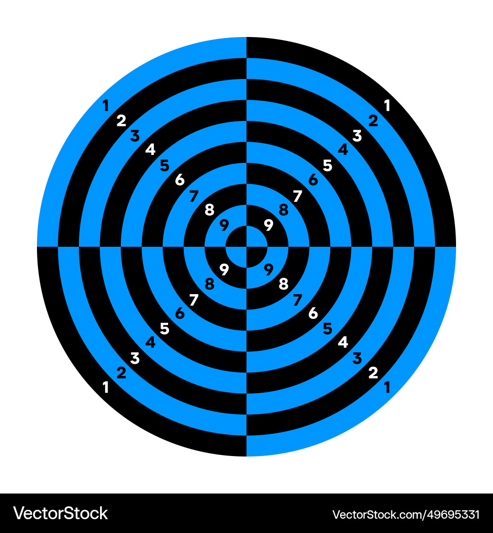 Shooting range paper target with divisions marks Vector Image