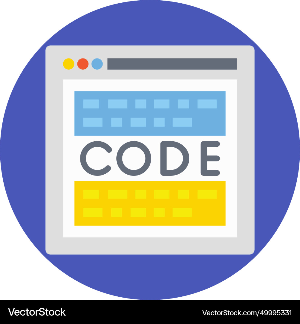 Source code flat icon Vector Image