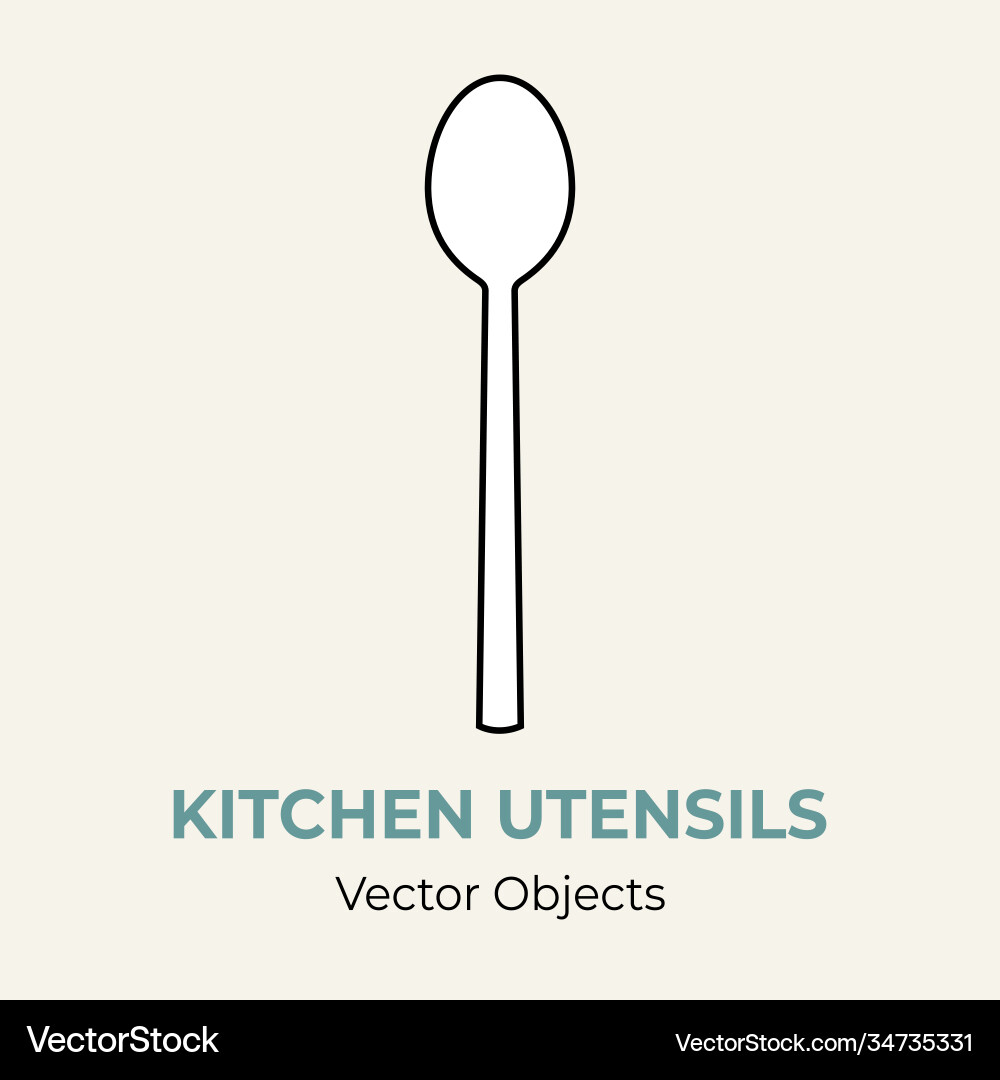 Spoon isolate line Spoon isolate line Vector Image