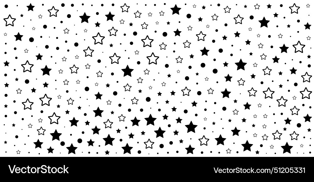 Stars shape texture black color pattern from vector image