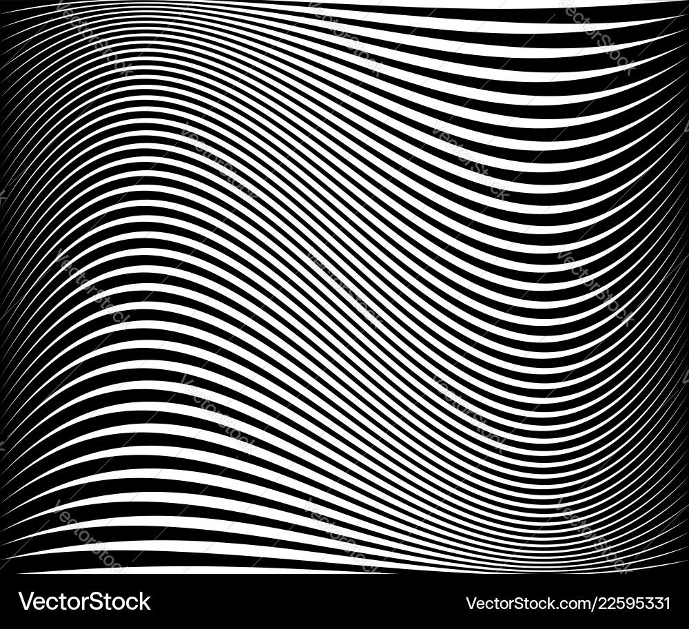Wavy dynamic irregular lines monochrome pattern Vector Image