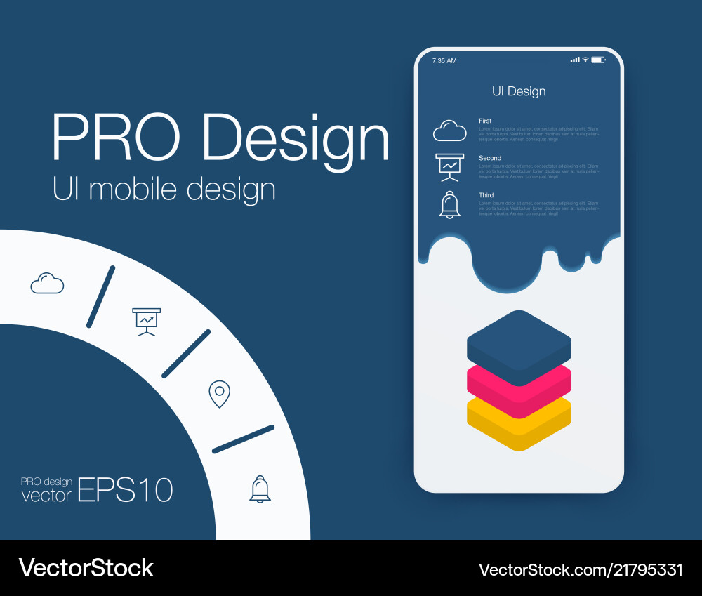 Weather ui material design stock Weather ui material design stock vector image