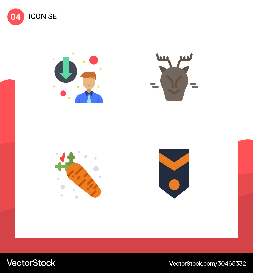 4 universal flat icons set for web and mobile Vector Image