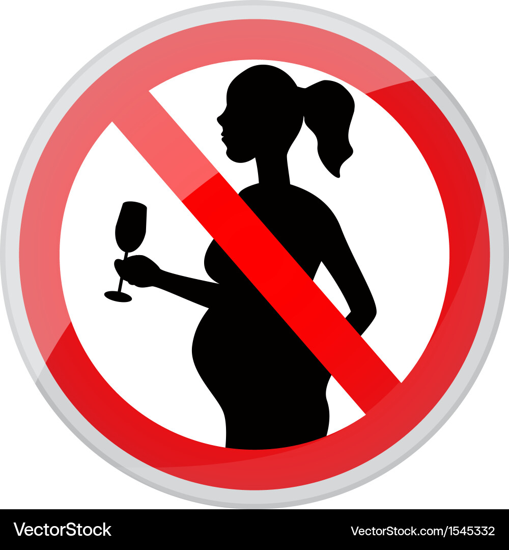 Alcohol and Pregnancy Warning Vector Image