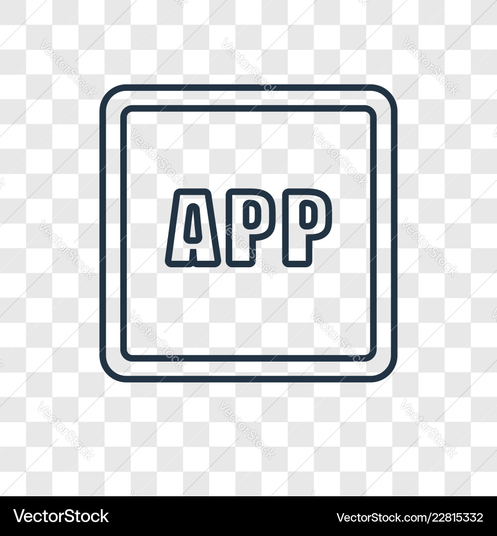 App concept linear icon isolated on transparent Vector Image