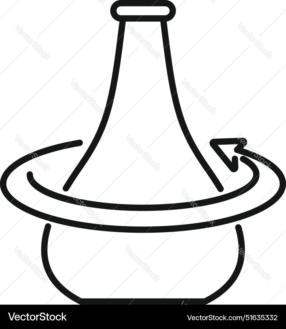 Chemical flask rotating on axis line icon Chemical flask rotating on axis line icon vector image