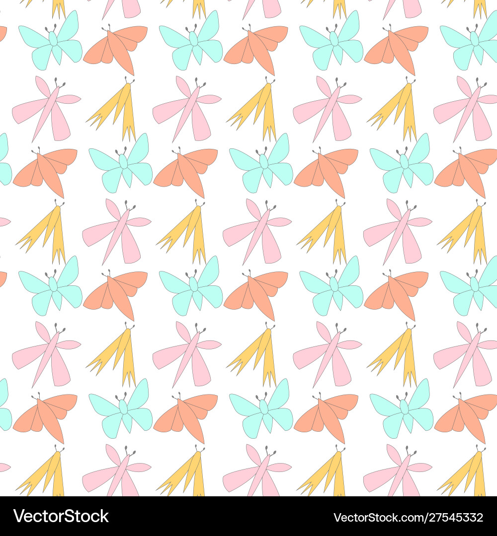 Colorful butterfly pattern for background notebook Colorful butterfly pattern for background notebook Vector Image