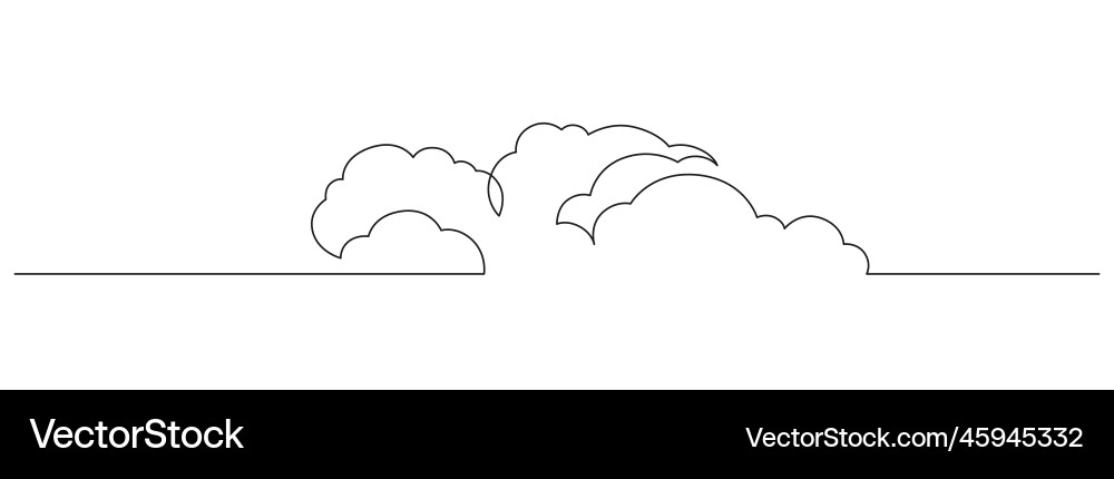 Continuous Line Clouds vector image