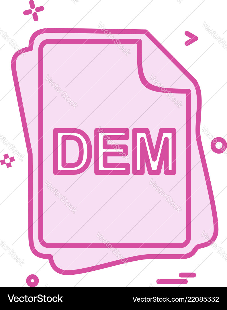 Dem file type icon design Dem file type icon design Vector Image
