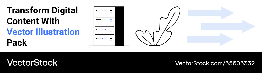 Digital content transformation with server leaf Vector Image