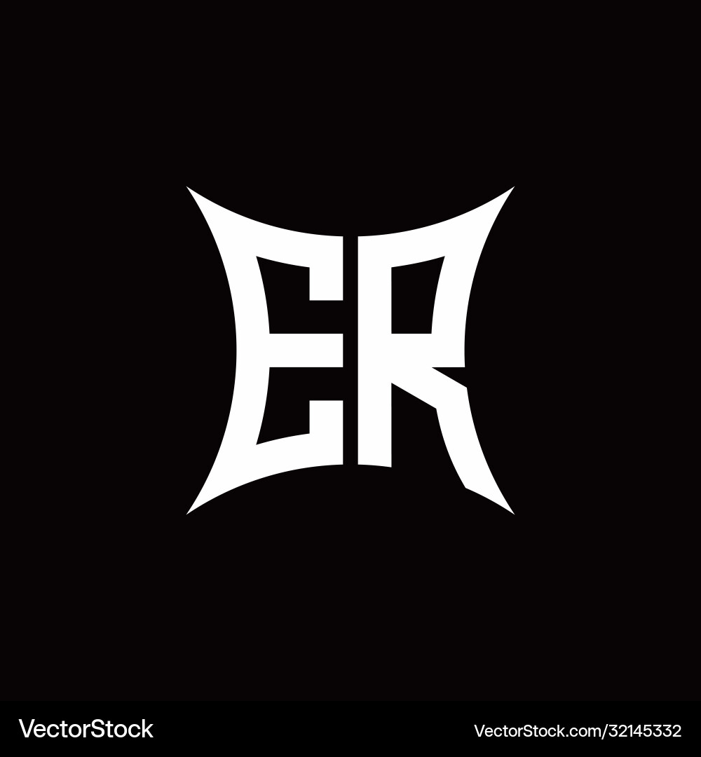 Er monogram logo with sharped shape design Vector Image