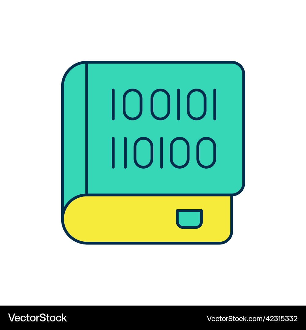 Filled outline books about programming icon Filled outline books about programming icon vector image
