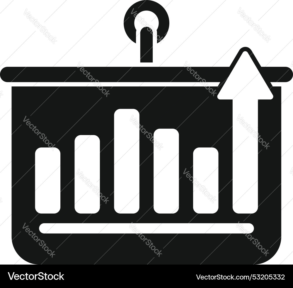 Growing bar chart with arrow pointing up Growing bar chart with arrow pointing up vector image