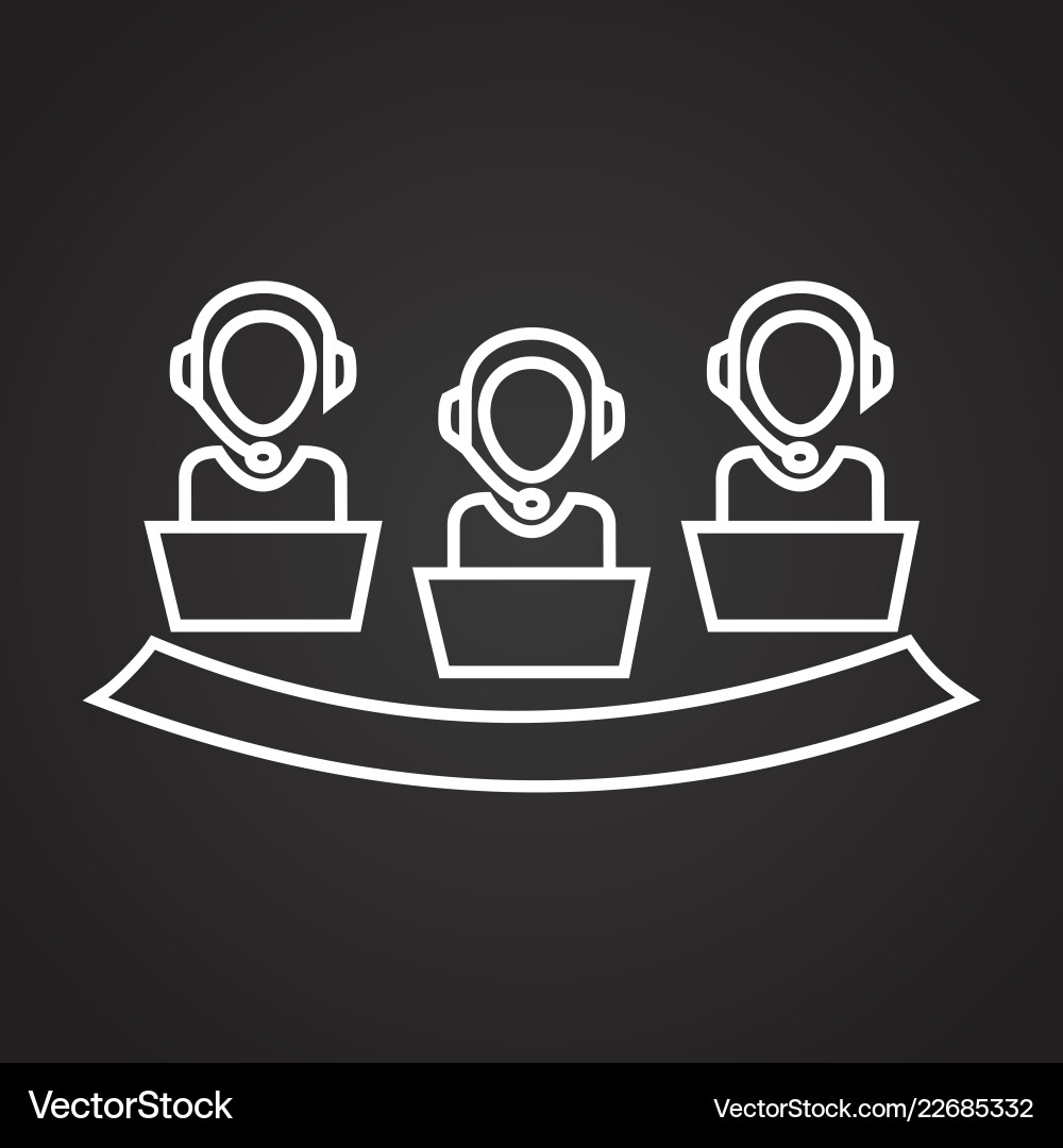 Help desc call center operator thin line on black Vector Image