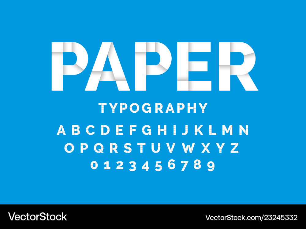 Paper Alphabet & Number Set vector image