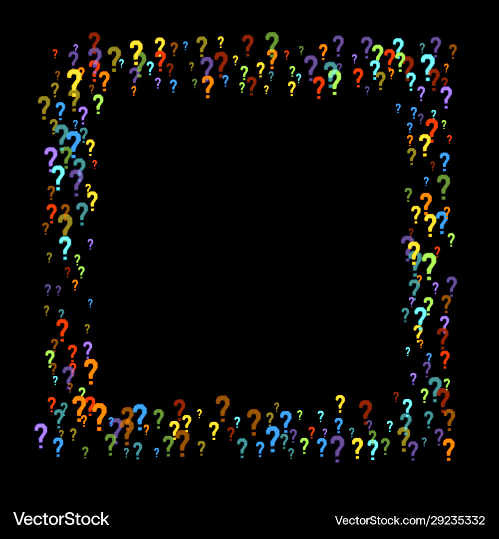 Question marks quiz doubt poll query public Vector Image
