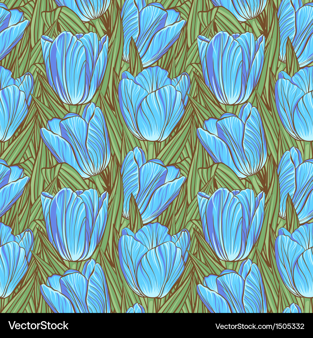 Seamless pattern with tulips Vector Image