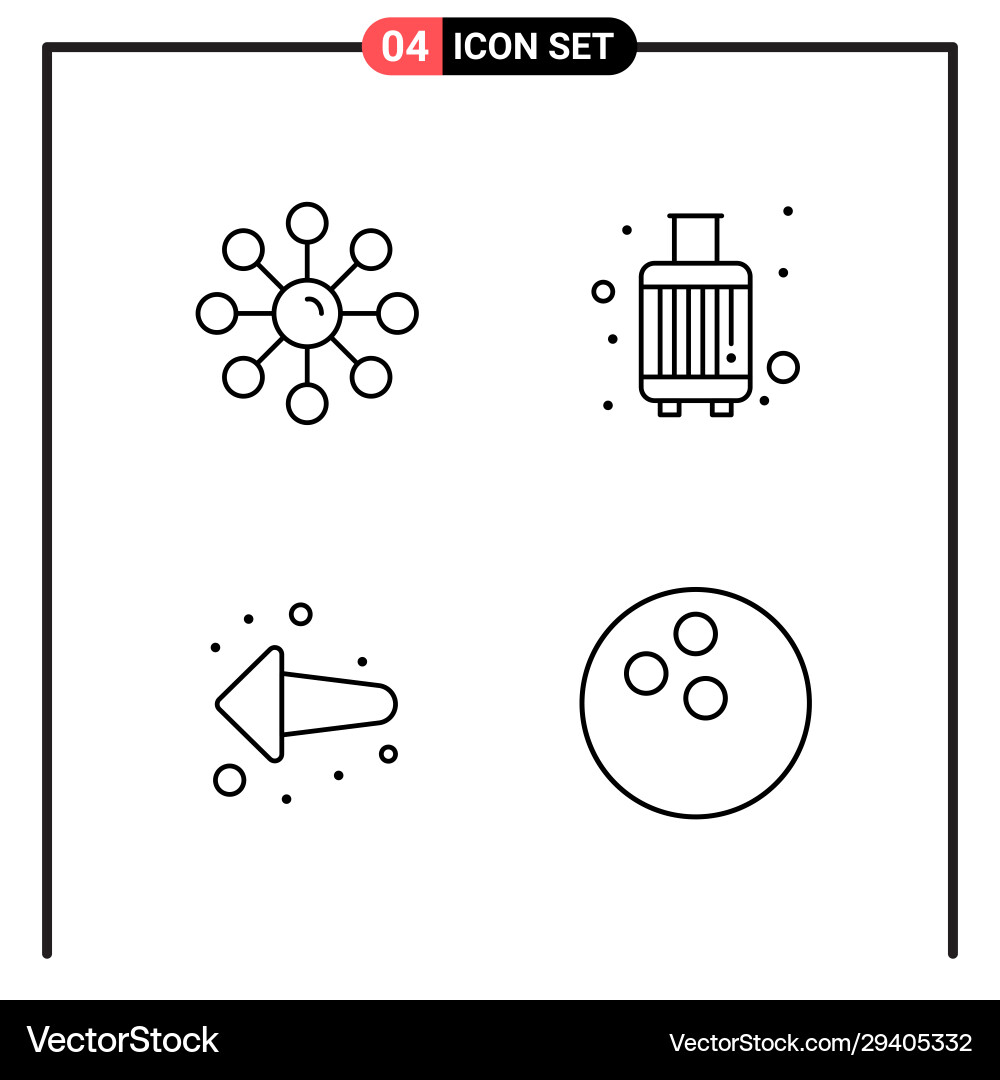 Set 4 line style icons for web and mobile Vector Image