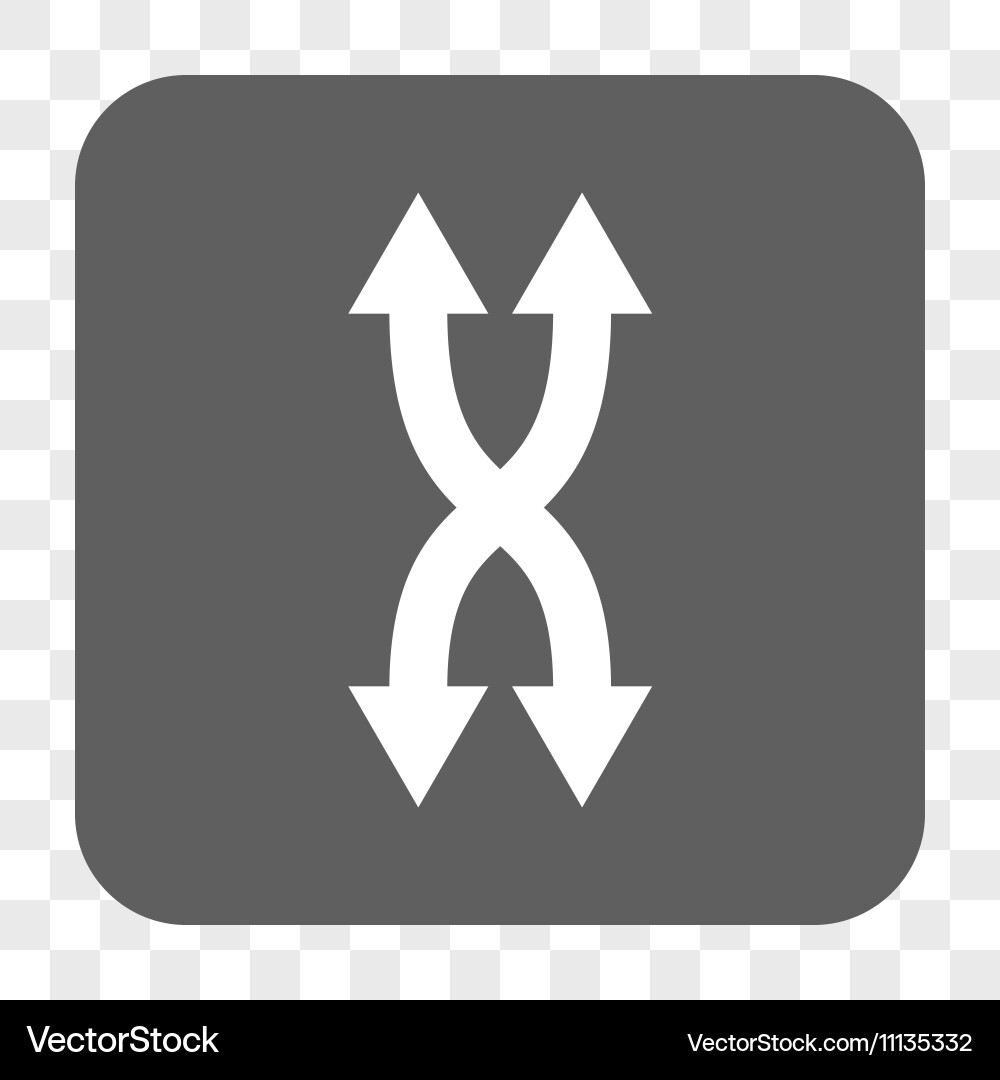 Shuffle arrows vertical rounded square button Vector Image