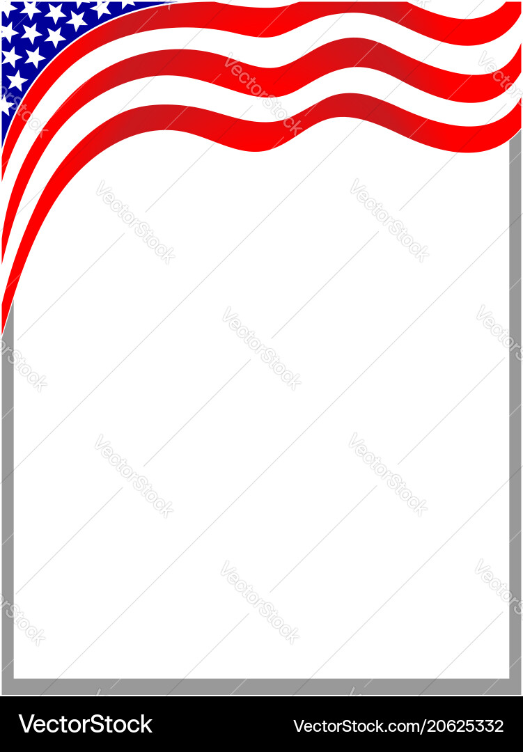 USA Flag Border - Patriotic Frame Vector Image