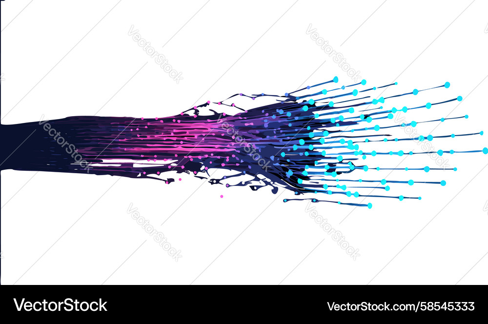Data Stream Glitch Effect Background Vector Image
