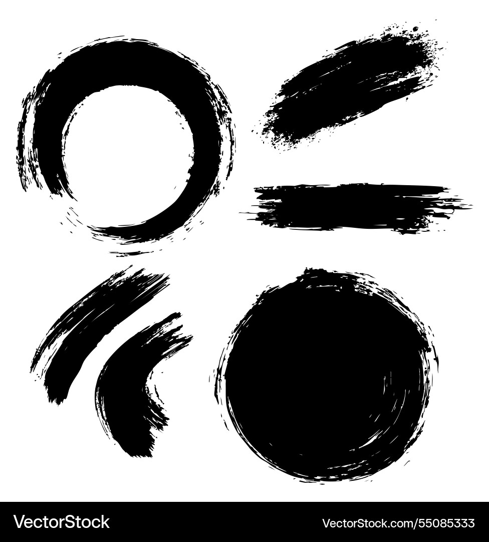 Ink paint brush stroke hand drawn grunge textures Ink paint brush stroke hand drawn grunge textures vector image