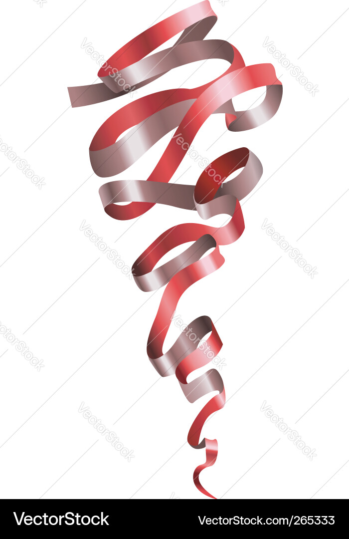Red and Gold Ribbon Scroll Vector Image